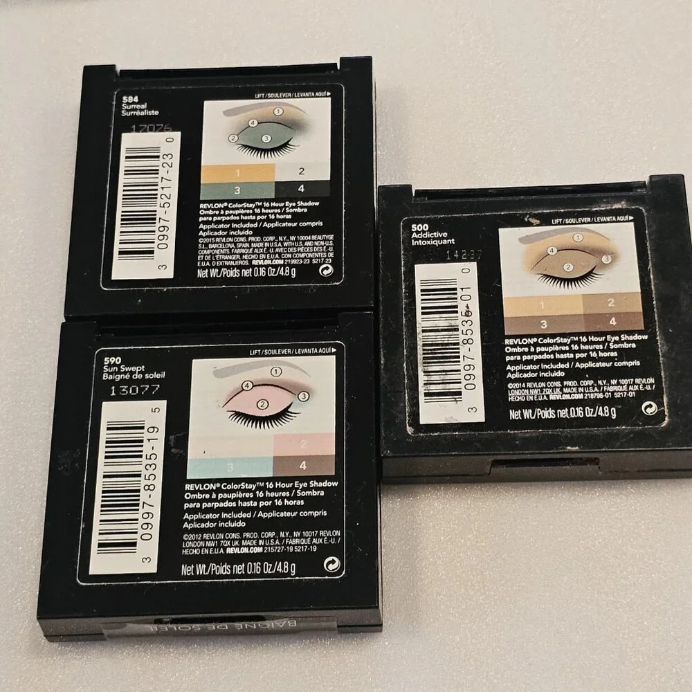 Revlon Colorstay Eyeshadow Trio Palettes Sun swept Surreal Addictive‎ 1 NEW